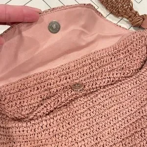 Loft Shell Bag LOFT | Bags | Loft Pink Straw Sling Bag | Poshmark